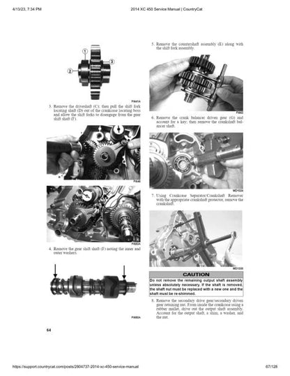 Arctic Cat XC 450 ATV Service Manual sample page from the repair manual