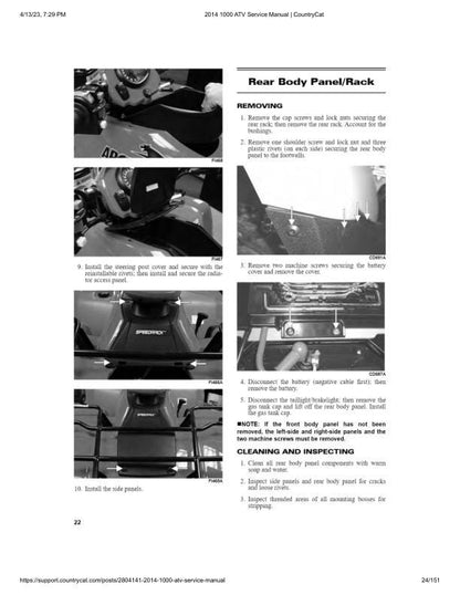 Arctic Cat 1000 XT ATV Service Manual sample page from service manual