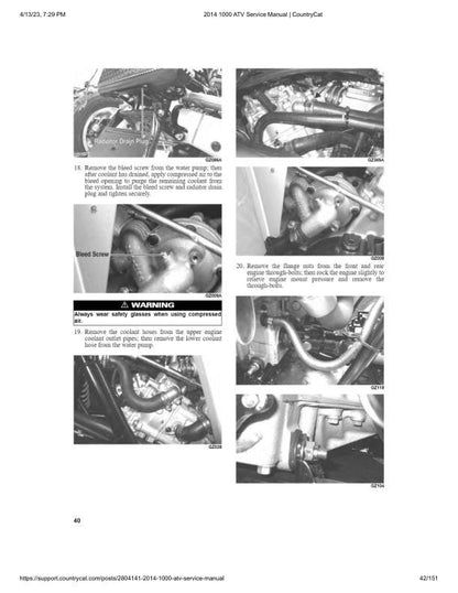 Arctic Cat 1000 XT ATV Service Manual sample page with diagrams and specifications