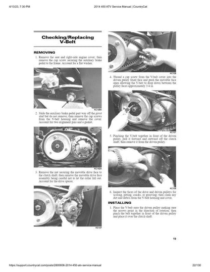 Arctic Cat 450 ATV Service Manual sample page from service manual