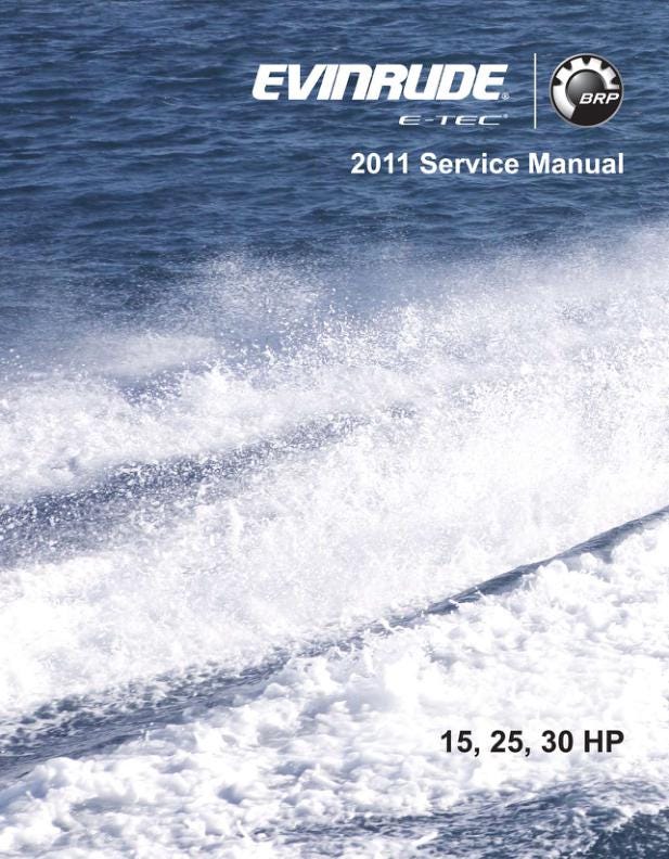 Evinrude ETEC 15 25 30 HP Outboard Service Manual factory service manual title page