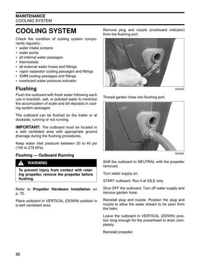 Evinrude ETEC 200 225 250 300 Service Manual sample page from service manual