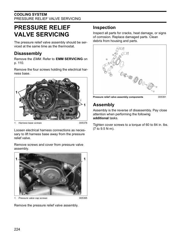 Evinrude E-TEC 115 150 175 200 Service Manual sample page with diagrams and specifications
