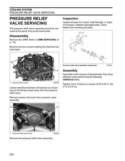 Evinrude E-TEC 115 150 175 200 Service Manual sample page with diagrams and specifications