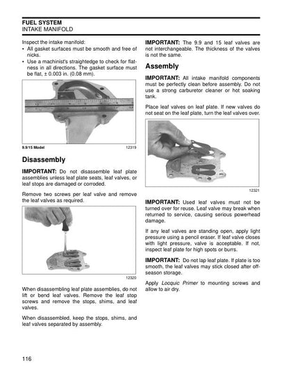 Johnson 9.9 15 HP Outboard Service Manual sample page showing repair procedures