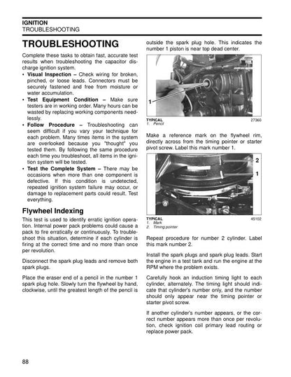 Johnson 9.9 15 HP Outboard Service Manual sample page with diagrams and specifications