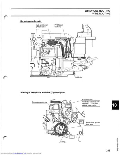 Johnson 9.9 15 HP Outboard Service Manual sample page with service data and tables