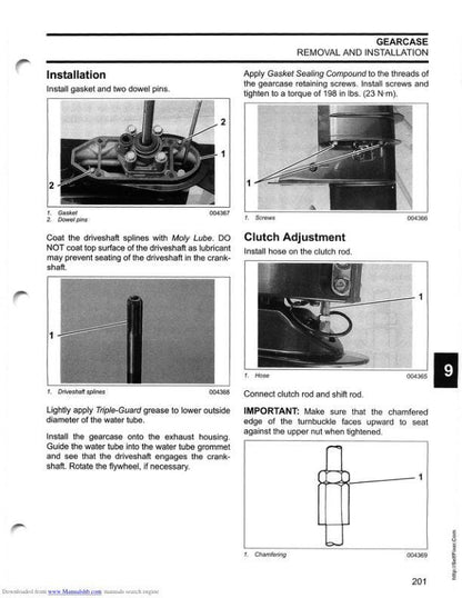Johnson 9.9 15 HP Outboard Service Manual sample page from the repair manual