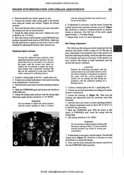 Evinrude 65 - 300 Outboard Service Manual table of contents