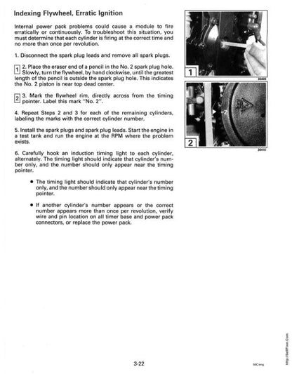 Evinrude 60 65 70 Outboard Service Manual sample page showing repair procedures