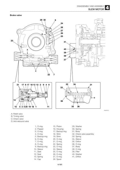 Takeuchi TB250 Mini Excavator Service Manual sample page with technical illustrations