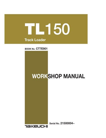 Takeuchi TL150 Track Loader Service Manual factory service manual title page