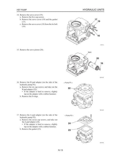 Takeuchi TL150 Track Loader Service Manual sample page showing repair procedures