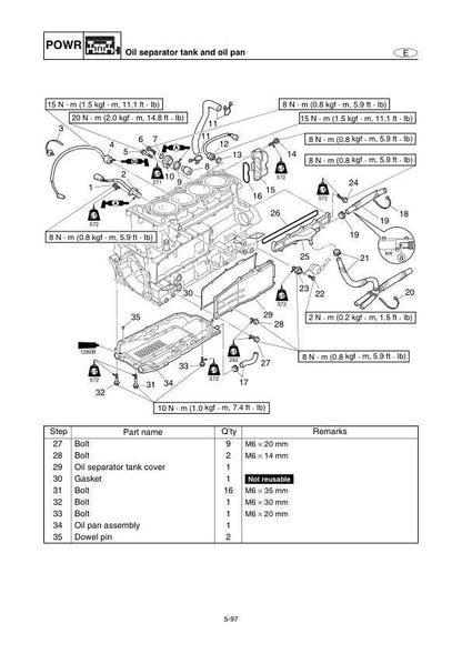 Yamaha WaveRunner FZR FZS GX1800 Service Manual sample page showing repair procedures