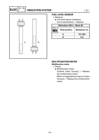 Yamaha WaveRunner XLT1200 Service Manual sample page showing repair procedures