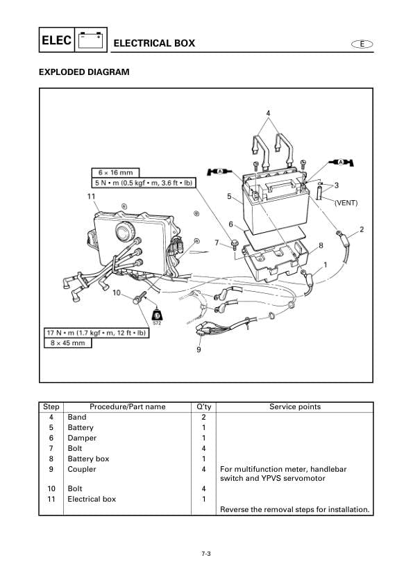 Yamaha WaveRunner XLT1200 Service Manual sample page with diagrams and specifications