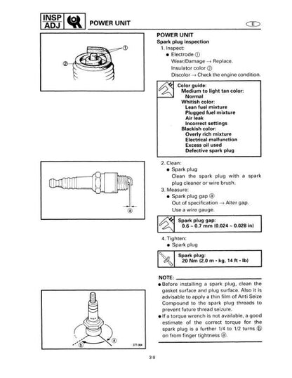 Yamaha WaveRunner SJ700AU Service Manual table of contents