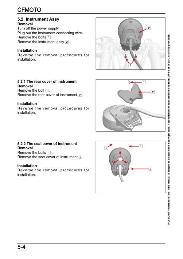 CFMOTO 450CL-C Service Manual sample page from service manual