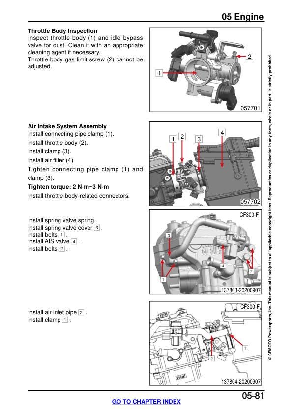CFMOTO 300NK Service Manual sample page from the repair manual