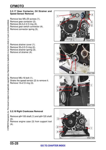 CFMOTO 300NK Service Manual sample page with technical illustrations
