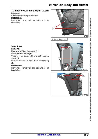 CFMOTO 300NK Service Manual sample page showing schematics and diagrams