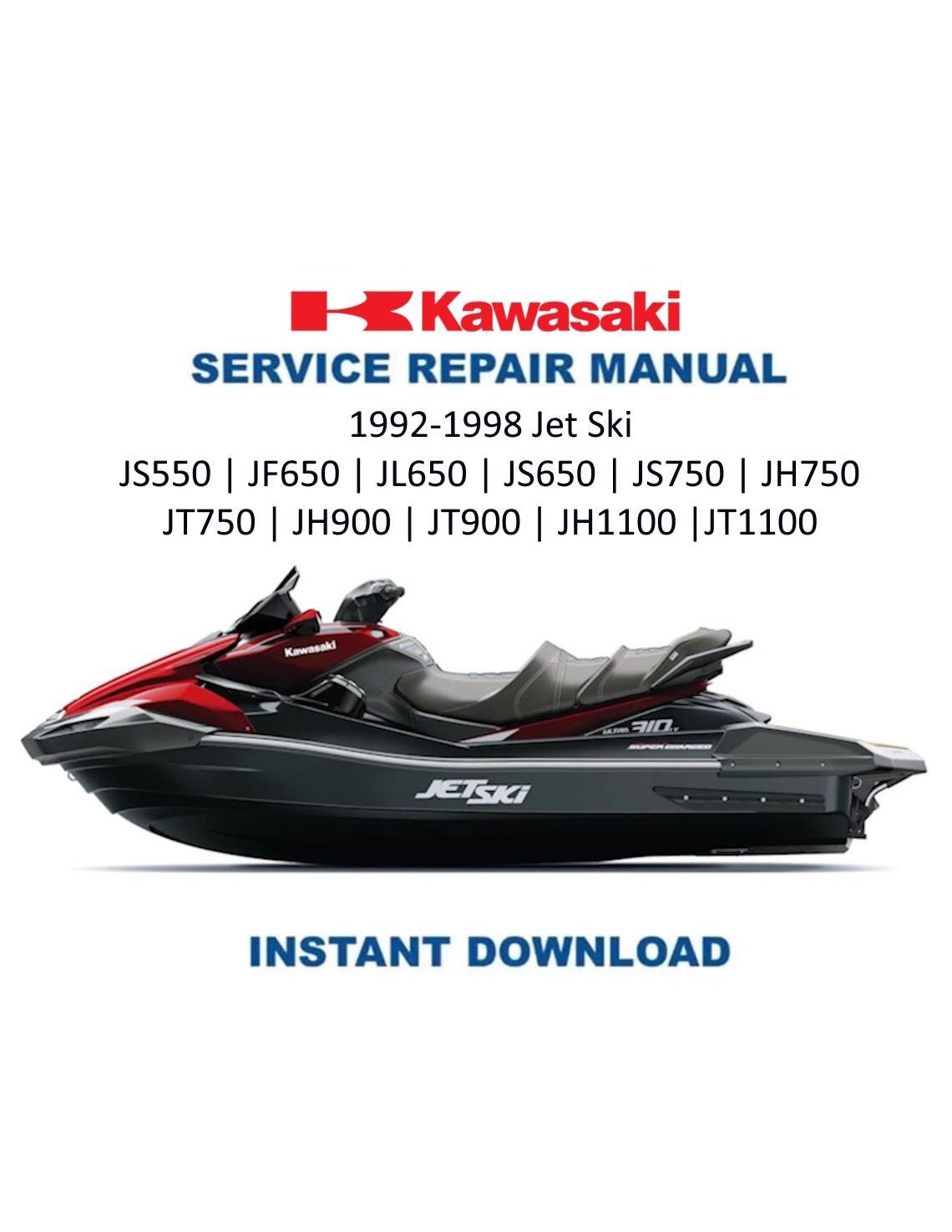 Kawasaki Jet Ski 550 650 750 900 1100 Service Manual 1992-1998 - Service Manual PDF Instant Download