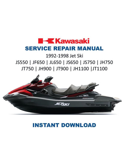 Kawasaki Jet Ski 550 650 750 900 1100 Service Manual 1992-1998 - Service Manual PDF Instant Download