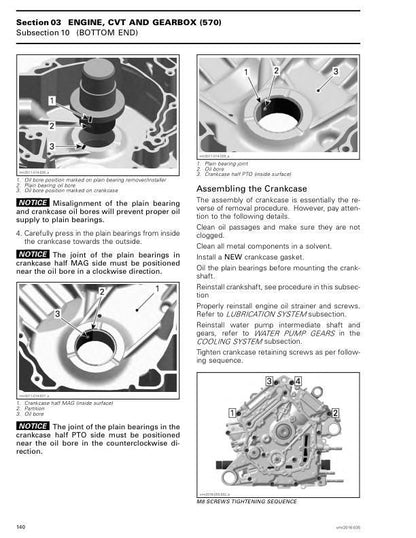 Can Am Outlander 450 570 Service Manual sample page with diagrams and specifications