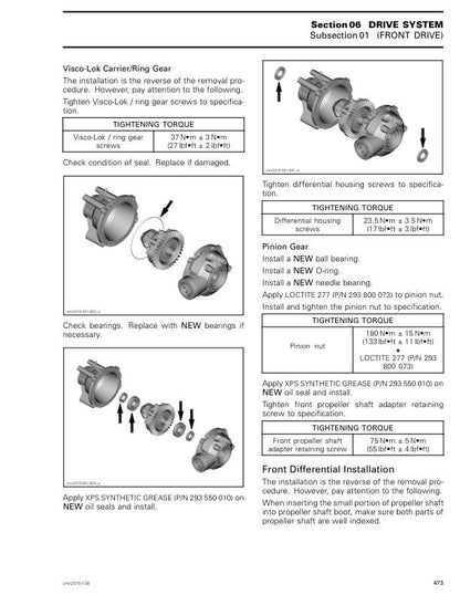 Can Am Outlander 570 Pro 650 850 1000 Service Manual sample page showing repair procedures
