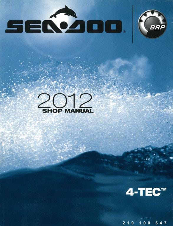 Sea-Doo GTS GTI GTR RXP RXT GTX Wake Service Manual factory service manual title page