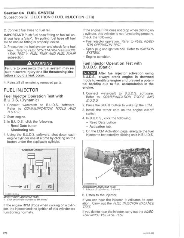 Sea-Doo GTS GTI GTR RXP RXT GTX Wake Service Manual sample page with technical illustrations