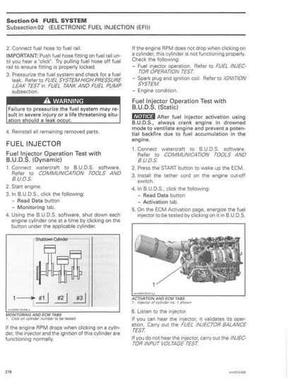 Sea-Doo GTS GTI GTR RXP RXT GTX Wake Service Manual sample page with technical illustrations