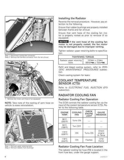 Can Am Renegade 1000R XXC XMR Service Manual sample page with diagrams and specifications