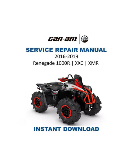 Can Am Renegade 1000R XXC XMR Service Manual 2016-2019 - Service Manual PDF Instant Download