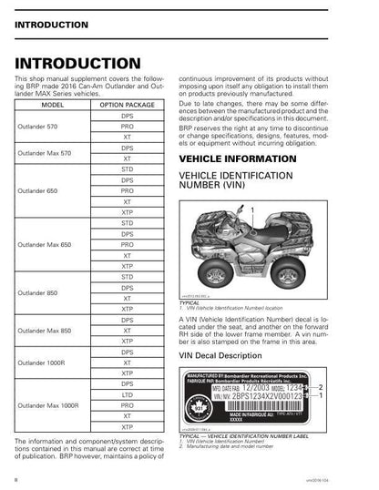 Can Am Can-Am Outlander 1000 / MAX  Service Manual factory service manual title page