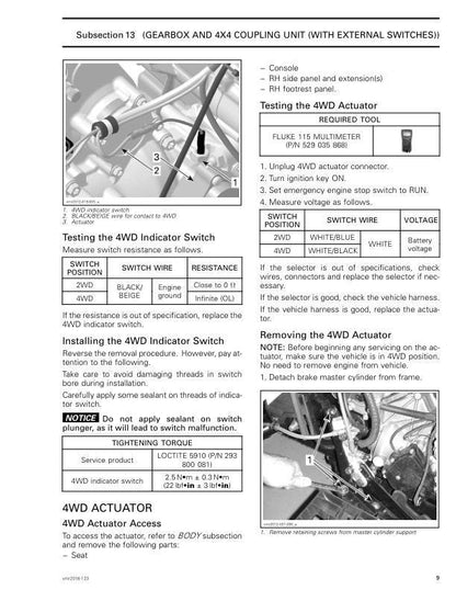 Can Am Can-Am Outlander 1000 / MAX  Service Manual sample page with technical illustrations