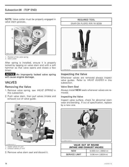 Can Am Can-Am Outlander 1000 / MAX  Service Manual sample page with diagrams and specifications