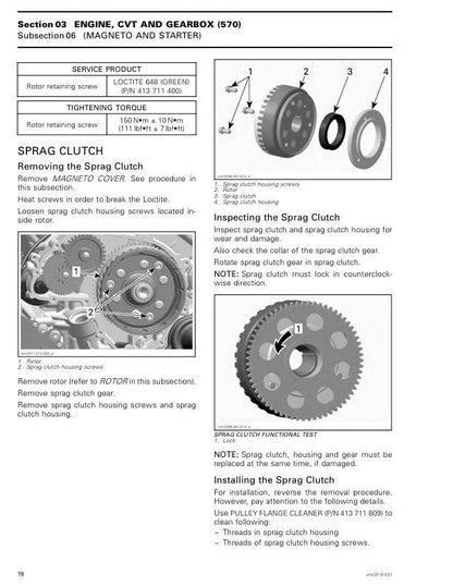 Can Am Can-Am Outlander L 570 / Max Service Manual sample page showing repair procedures