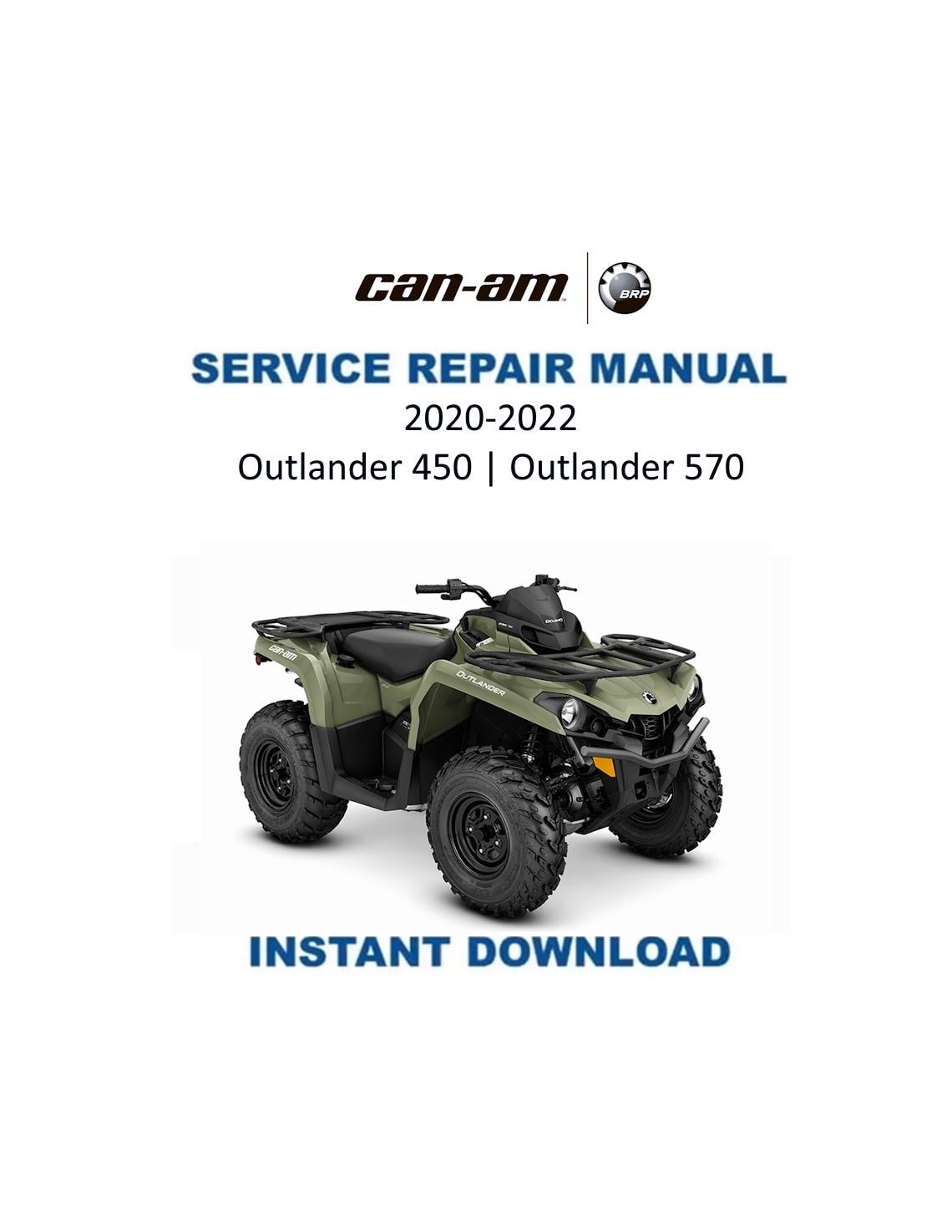 Can Am Outlander 450 570 Service Manual 2020-2022 - Service Manual PDF Instant Download