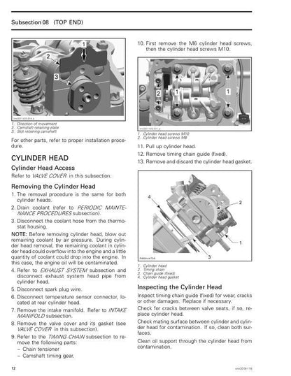 Can Am Outlander 570, 650 & 850 Service Manual sample page with technical illustrations