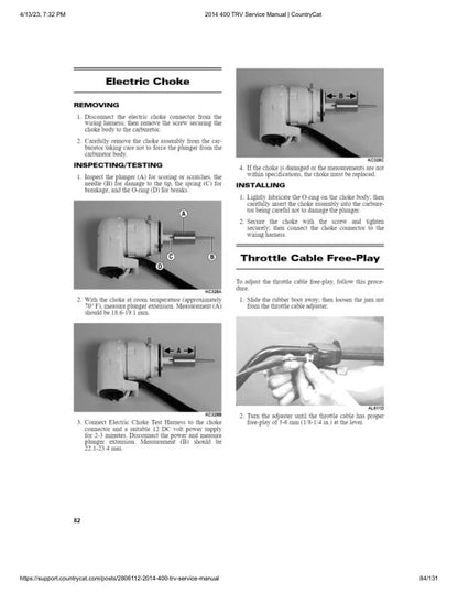 Arctic Cat 400 TRV ATV Service Manual sample page from the repair manual