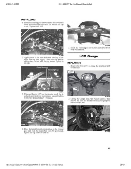 Arctic Cat 400 ATV Service Manual sample page from service manual