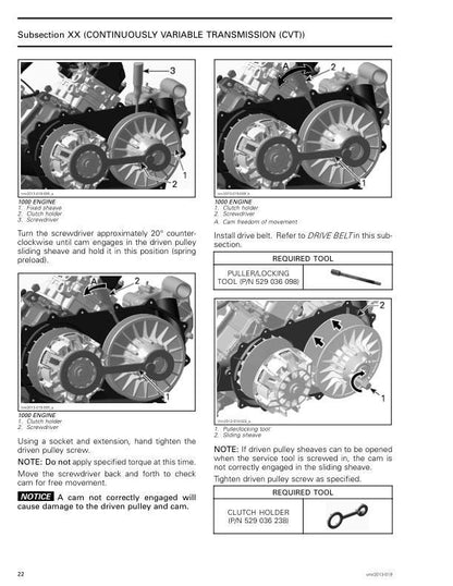 Can Am Outlander & Renegade Service Manual sample page with technical illustrations