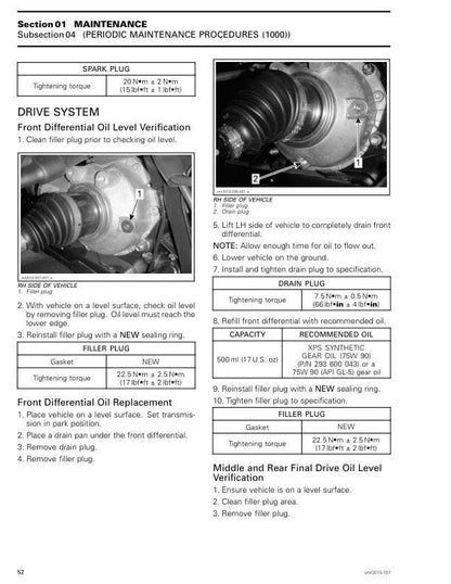 Can Am Outlander 650 1000 6x6 XT DPS Service Manual sample page from service manual