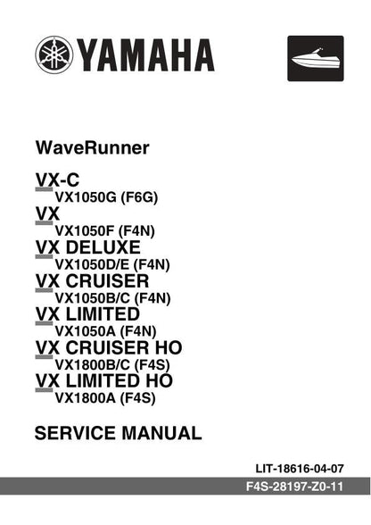Yamaha WaveRunner VX C Deluxe Cruiser Limited Service Manual factory service manual title page