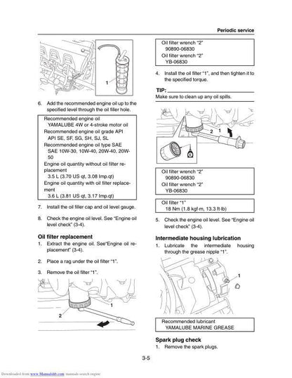 Yamaha WaveRunner VXS VXR VX1800 Service Manual sample page from service manual