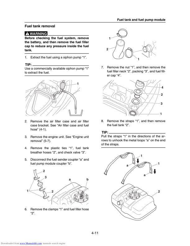 Yamaha WaveRunner VXS VXR VX1800 Service Manual sample page with diagrams and specifications