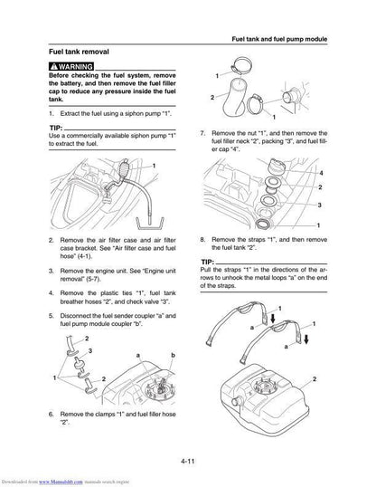 Yamaha WaveRunner VXS VXR VX1800 Service Manual sample page with diagrams and specifications