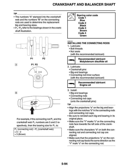 Yamaha MT-03 Motorcycle Service Manual sample page with technical illustrations