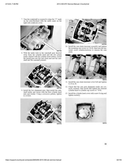 Arctic Cat DVX 300 ATV Service Manual sample page showing repair procedures